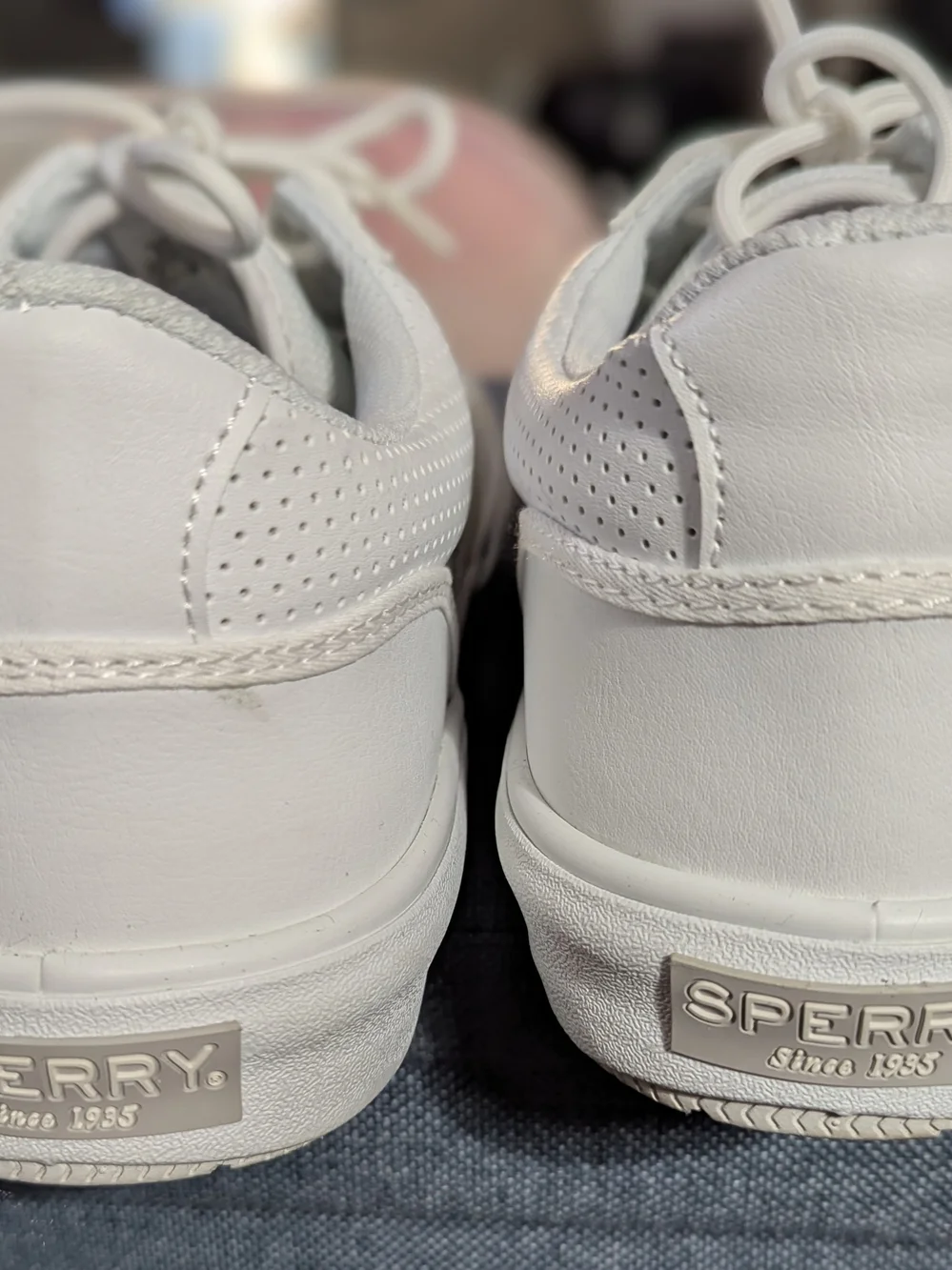 Sperry Men's White Perforated Canvas-Lace Sneakers